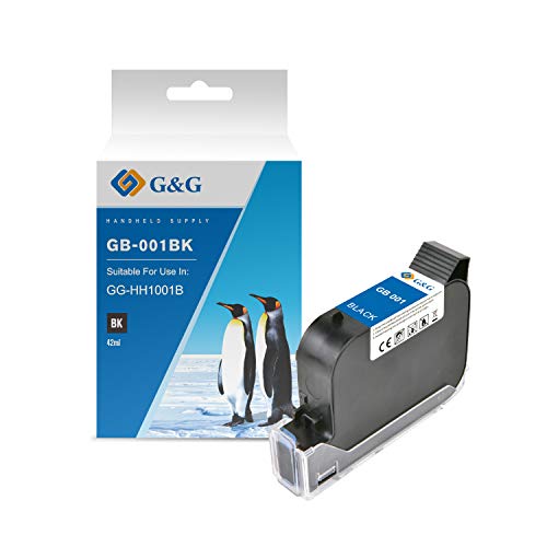 G&G Druckerpatrone GB-001B schwarz permanent, Handheld-Beschriftungsdrucker GG-HH1001B (schwarz) von G&G