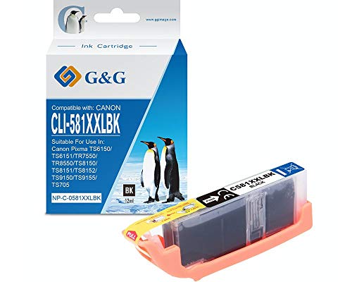G&G Druckerpatrone kompatibel mit Canon CLI-581 BKXXL 1998C001 für Canon Pixma TR7550, TS6100 Serie G&G Druckerpatrone kompatibel mit Canon CLI-581 BKXXL 1998C001 für Canon Pixma TR7550, TS6100 Serie von G&G