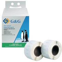 G&G Etikettenrollen für Etikettendrucker ersetzt DYMO 99010/S0722370 weiß, 28,0 x 89,0 mm, 2 x 130 Etiketten von G&G