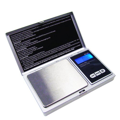 G&G MS Feinwaage Taschenwaage Digitalwaage Münzwaage Goldwaage Scale (500gx0,01g+Kalibriergewicht, silber) von G&G