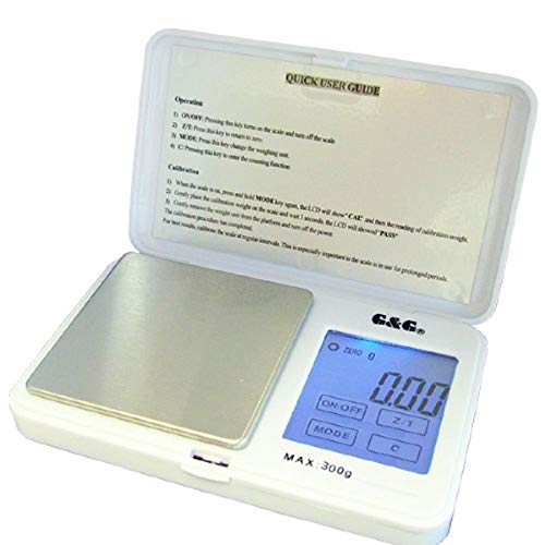 G&G TS 1000g/0.1g Feinwaage Taschenwaage Digitalwaage Münzwaage Goldwaage Scale (Weiß, 1000g x 0.1g) von G&G