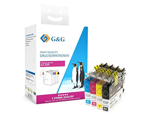 G&G Tinte kompatibel zu Brother LC-223VALBPDR -Multipack- je 1x schwarz, Cyan, Magenta, gelb von G&G