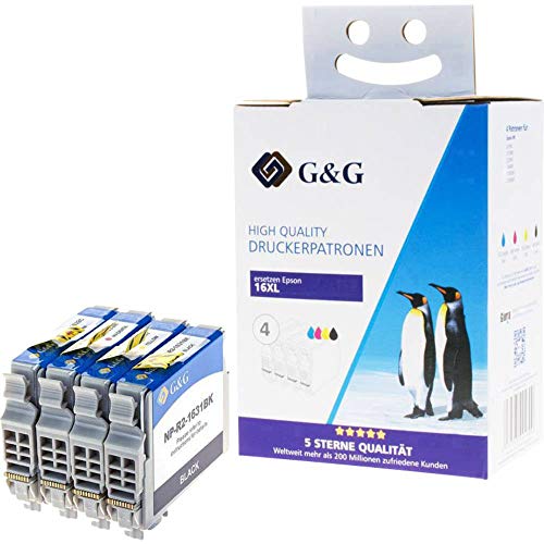 G&G Tinte kompatibel zu Epson 16XL/ T1636 -Multipack- je 1x schwarz, Cyan, Magenta, gelb von G&G