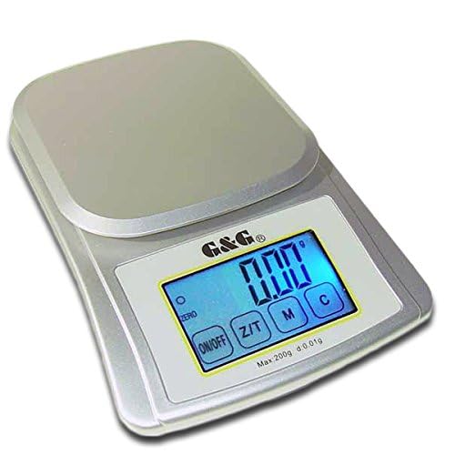 G&G XL 200g/0,01g -800g/0.05-2000g/0.1 Feinwaage Taschenwaage große Display Goldwaage (XL200+G) von G&G