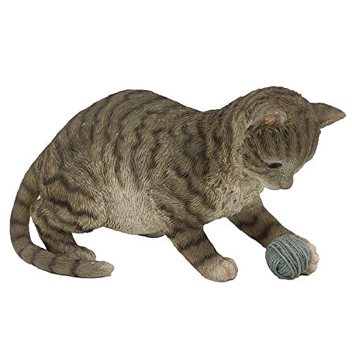 G&H Decor CAT002 – Katze mit Schnur 30,5 cm Polyresin Statue – handbemalte Figur – aufwendige Details geeignet für den Innen- und Außenbereich – frost- und lichtbeständig von G&H Decor