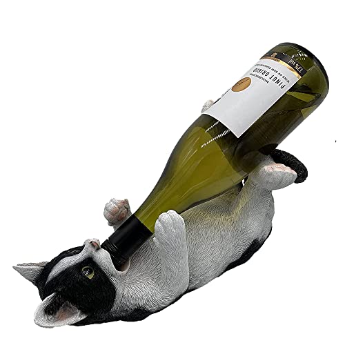 G&H Decor CAT009-B Flaschenhalter, Katze, Kunstharz, handgefertigt, mit aufwendigen Details von G&H Decor