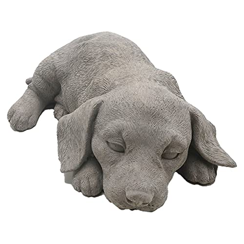 G&H Decor DOG009 Gartenfigur Schlafender Hund, Polyharz, handgefertigt, mit aufwendigen Details, für den Innen- und Außenbereich geeignet, frostbeständige Hunde-Gedenkskulptur von G&H Decor