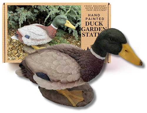 35 cm große Enten-Gartenfigur – Enten aus Kunstharz für den Gartenteich im Freien – handgefertigte Enten-Ornamente mit erstaunlichen Details, Tier-Gartendekoration – wetterbeständige Gartenstatue 35 cm große Enten-Gartenfigur – Enten aus Kunstharz für den Gartenteich im Freien – handgefertigte Enten-Ornamente mit erstaunlichen Details, Tier-Gartendekoration – wetterbeständige Gartenstatue von G&H Decor