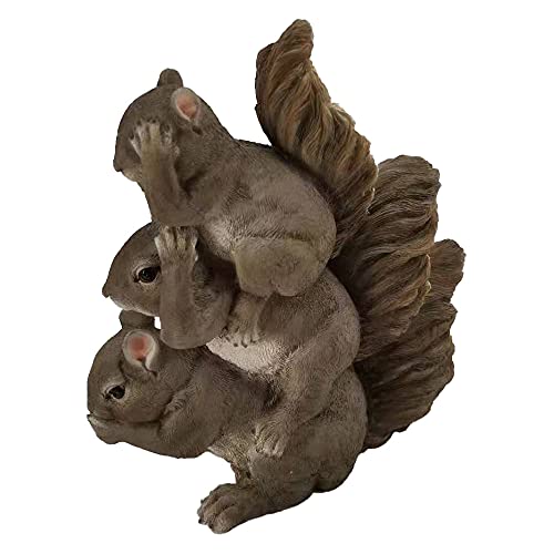 Garten- und Heimdekor, realistische 30.5 cm, Eichhörnchen, Polyresin, handbemalte Figur, aufwendige Details, frost- und lichtbeständig, Tier-Rasen-Ornament (grau) von G&H Decor