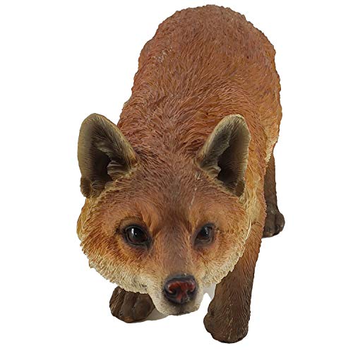 Garten- und Heimdekoration – realistische Fuchs-Wald Polyresin-Statue – handbemalte Figur – aufwendige Details geeignet für den Innen- und Außenbereich von G&H Decor