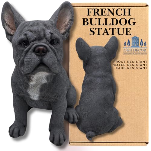 Realistische französische Bulldoggenstatue, handbemalt, 30 cm, aufwendige Details, französische Bulldogge, Ornamente für den Innen- und Außenbereich, Frost- und lichtbeständig, Geschenk für Realistische französische Bulldoggenstatue, handbemalt, 30 cm, aufwendige Details, französische Bulldogge, Ornamente für den Innen- und Außenbereich, Frost- und lichtbeständig, Geschenk für von G&H Decor