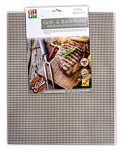 G&M Premium BBQ Dauer Grillmatte Antihaft für Gasgrill und Holzkohle Wiederverwendbar Grill Unterlage Matte Grillunterlage Grillgitter Backmatte von G&M