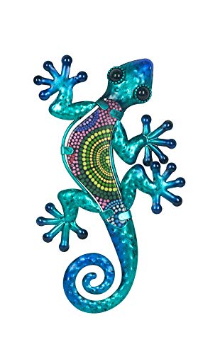 G&S Deko Gecko Wanddekoration, Kollektion Victoria, Blau, Höhe 21 cm von G&S