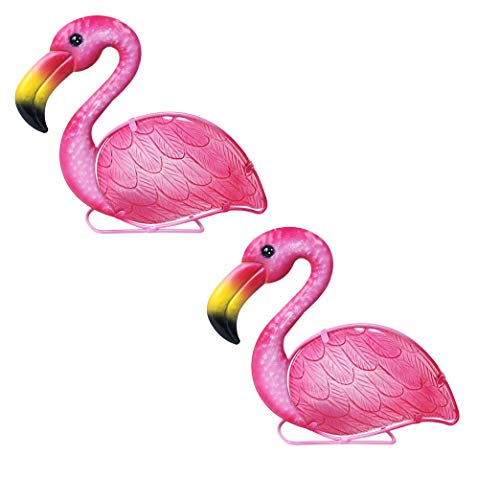 G&S Set mit 2 Teelichthaltern Flamingo, Metall und Glas, Länge 28 cm von G&S