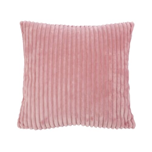 Gözze - Kuschelweicher Kissenbezug in Cord Optik, 2er Set, 50 x 50 cm - Altrosa von Gözze