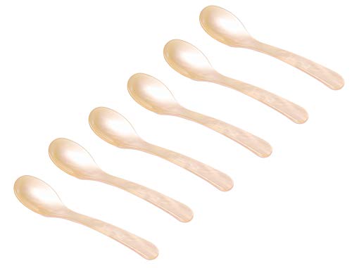 Heim Söhne 6er Set Acrylglas Löffel ca. 12,2 cm – Zauberhafte Eierlöffel in Perlmuttoptik für unvergessliche Momente beim Frühstück, Dessert & mehr – Handgefertigt in Deutschland (Vanille) von G. F. Heim Söhne