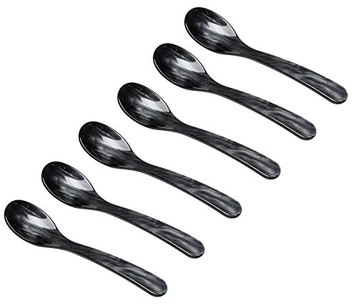 Heim Söhne 6er Set Acrylglas Löffel ca. 12,2 cm – Zauberhafte Eierlöffel in Perlmuttoptik für unvergessliche Momente beim Frühstück, Dessert & mehr – Handgefertigt in Deutschland (Anthrazit) von Marzoon