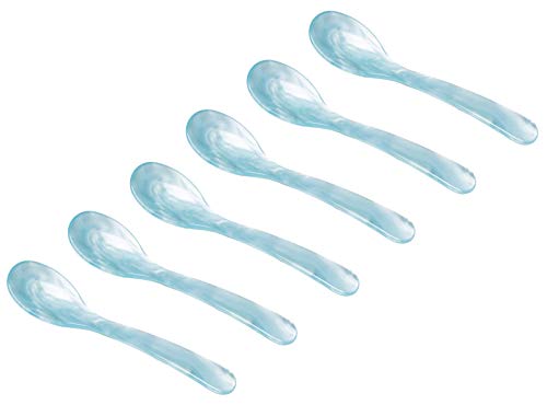 Heim Söhne 6er Set Acrylglas Löffel ca. 12,2 cm – Zauberhafte Eierlöffel in Perlmuttoptik für unvergessliche Momente beim Frühstück, Dessert & mehr – Handgefertigt in Deutschland (Aqua) von G. F. Heim Söhne