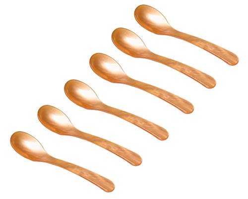 Heim Söhne 6er Set Acrylglas Löffel ca. 12,2 cm – Zauberhafte Eierlöffel in Perlmuttoptik für unvergessliche Momente beim Frühstück, Dessert & mehr – Handgefertigt in Deutschland (Gold) von Marzoon