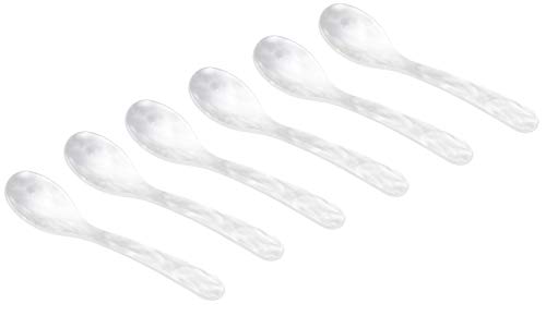 Heim Söhne 6er Set Acrylglas Löffel ca. 12,2 cm – Zauberhafte Eierlöffel in Perlmuttoptik für unvergessliche Momente beim Frühstück, Dessert & mehr – Handgefertigt in Deutschland (Perlmutt Weiß) von Marzoon