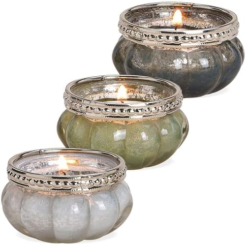 Tolle Windlichtgläser als Set 3 teilig, Teelichtset aus strukturierten Glas, Perlmutt Farbverläufe, 3 Verschiedene Glasdesigns im nostalgischen Stil, hoher Neidfaktor, für Zuhause oder als Geschenk von G. Wurm GmbH + Co. KG