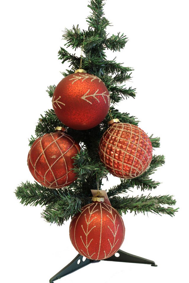 G. Wurm GmbH&Co KG Christbaumschmuck 8 x Christbaumkugeln rot mit gold Glitzer 10 cm aus Glas G. Wurm GmbH&Co KG Christbaumschmuck 8 x Christbaumkugeln rot mit gold Glitzer 10 cm aus Glas von G. Wurm GmbH&Co KG