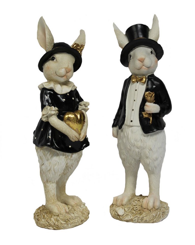 G. Wurm GmbH&Co KG Osterhase Deko-Figuren-Set Frau Osterhase + Herr Osterhase schwarz/weiß von G. Wurm GmbH&Co KG