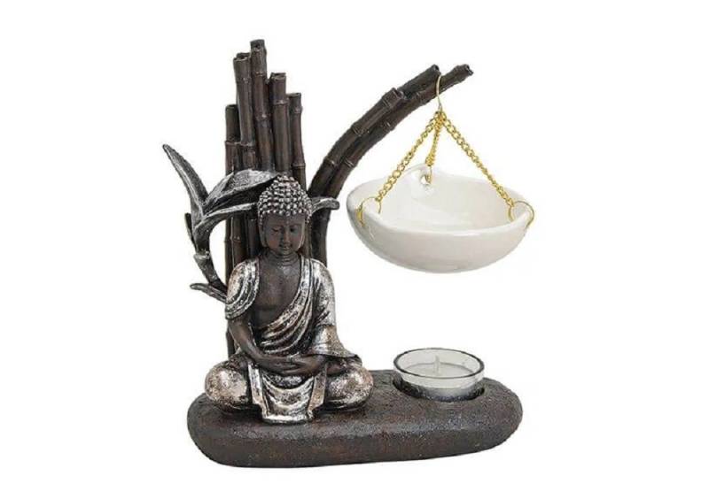 G. Wurm Buddhafigur Buddha Figur Duftlampe sitzend braun Feng Shui Pol von G. Wurm