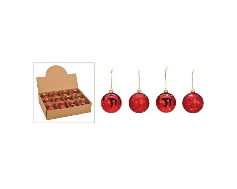 G. Wurm Christbaumschmuck Weihnachtskugeln Ø 8 cm Rot oder Gold in verschiedenen Designs, aus Glas, mit Dekor G. Wurm Christbaumschmuck Weihnachtskugeln Ø 8 cm Rot oder Gold in verschiedenen Designs, aus Glas, mit Dekor von G. Wurm