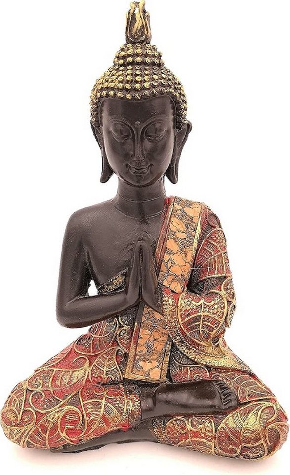 G. Wurm Dekofigur Buddha Figur betend sitzend, 21 cm in schwarz Gold von G. Wurm