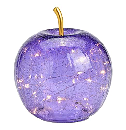 G. Wurm Dekoleuchte Apfel (S) Glas, Helllila, Apfel Lampe mit LED Lichterkette, Dekolampe, Tischleuchte, Apfellampe von G. Wurm