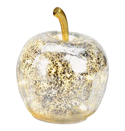 G. Wurm Dekoleuchte Apfel (XS) Glas, Silber, Apfel Lampe mit LED Lichterkette, Dekolampe, Tischleuchte, Apfellampe von G. Wurm