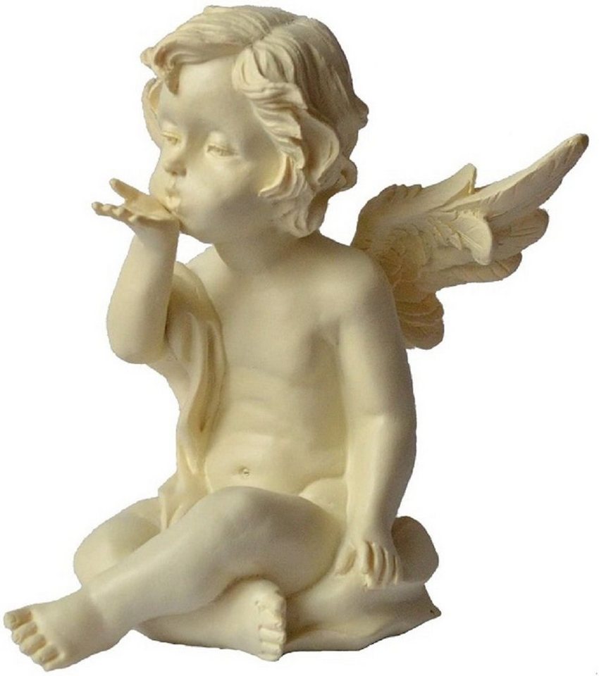 G. Wurm Engelfigur Engel sitzend mit Flügeln und Kusshand von G. Wurm