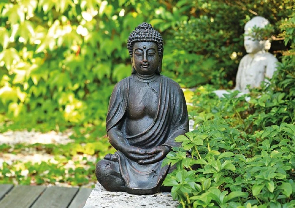 G. Wurm Gartenfigur Buddha Figur sitzend braun Feng Shui Polyresin von G. Wurm