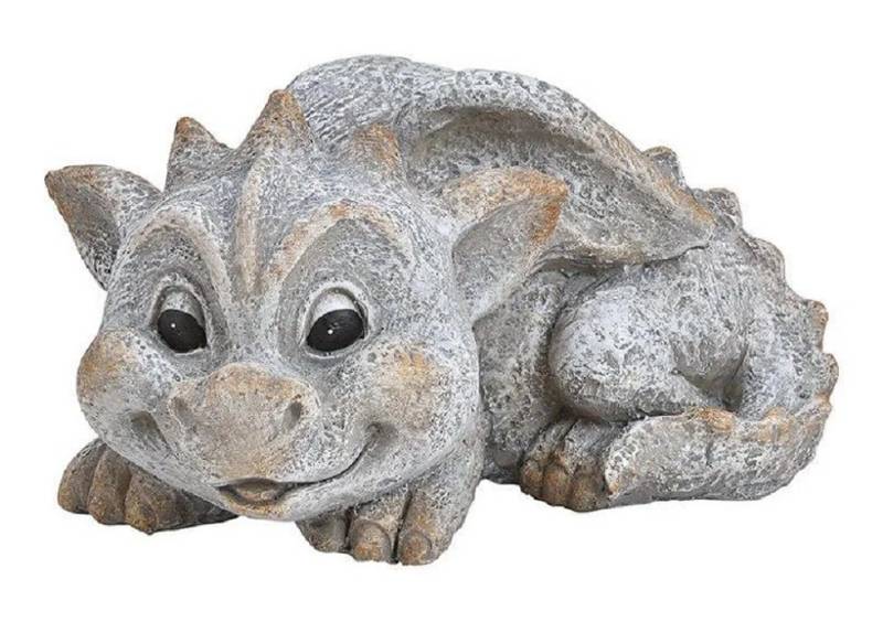 G. Wurm Gartenfigur Drache liegend Steinoptik 26 cm von G. Wurm