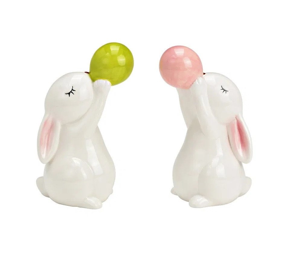 G. Wurm Osterfigur Hasen mit Ballon, 2er-Set aus Porzellan G. Wurm Osterfigur Hasen mit Ballon, 2er-Set aus Porzellan von G. Wurm