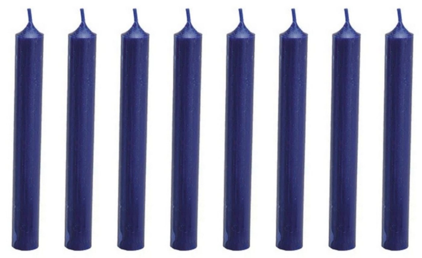 G. Wurm Tafelkerze (Packung, 1-tlg., Pack), 8er Set Tischkerzen Dunkelblau, 2cm x 18 cm, 6 Std Brennzeit von G. Wurm