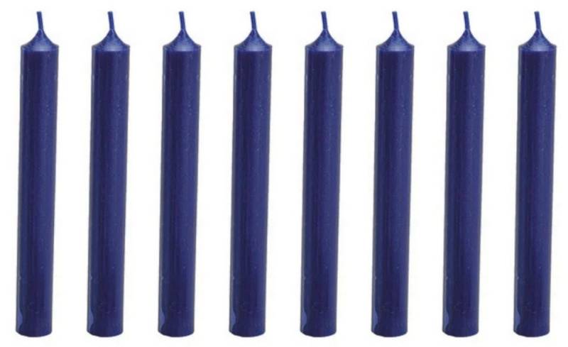G. Wurm Tafelkerze (Packung, 1-tlg., Pack), 8er Set Tischkerzen Dunkelblau, 2cm x 18 cm, 6 Std Brennzeit von G. Wurm