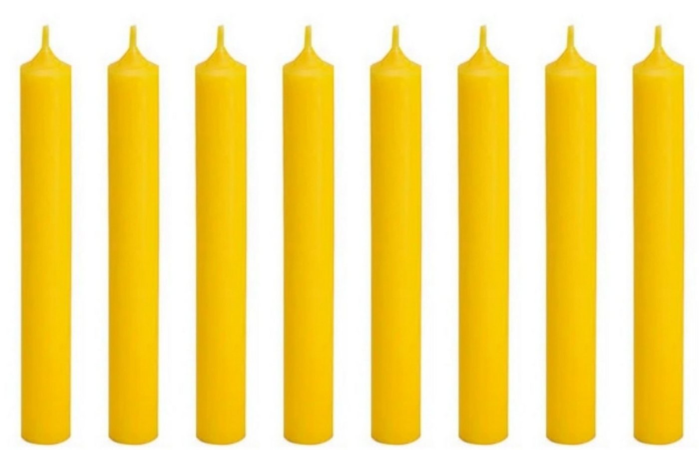 G. Wurm Tafelkerze (Packung, 1-tlg., Pack), 8er Set Tischkerzen gelb, 2cm x 18 cm, 6 Std Brennzeit von G. Wurm