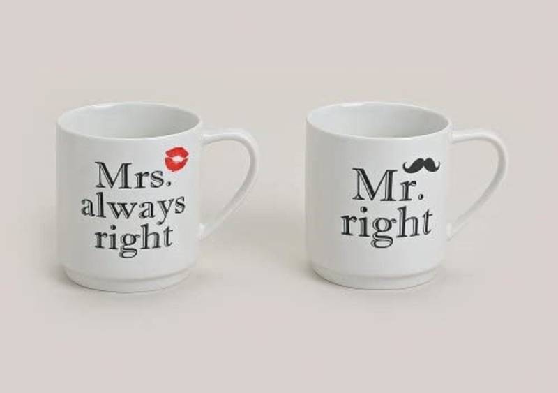 G. Wurm Tasse Becher Tasse Mr. Right Mrs. Always Right Hochzeit, Porzellan von G. Wurm