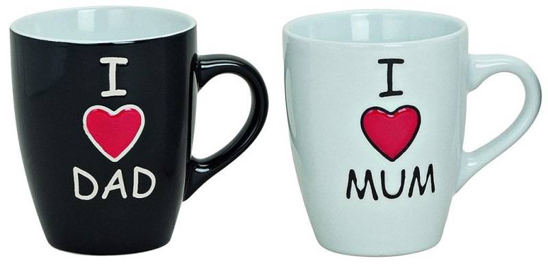 G. Wurm Tasse Tasse Becher I love Mum Dad Keramik 2 er Set, Keramik G. Wurm Tasse Tasse Becher I love Mum Dad Keramik 2 er Set, Keramik von G. Wurm