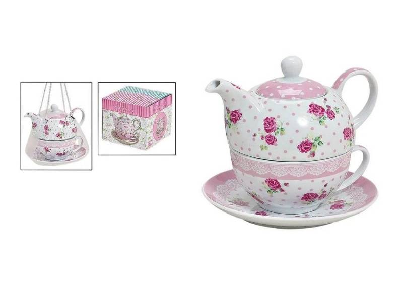 G. Wurm Teekanne Teekannen-Set Rosen Tasse Teller Porzellan rose von G. Wurm