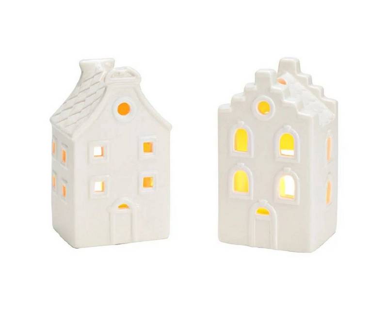 G. Wurm Teelichthalter 2er Set Lichthaus weiß aus Porzellan verschiedene Größen von G. Wurm