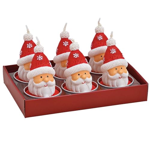 Teelicht Set Nikolaus 6cm 6 Stk | Weihnachtsmann Teelichter | Weihnachten Deko von G. Wurm