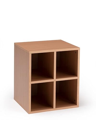 G.A. Cubotto Bücherregal Jolly – Bücherregal in Buche-Finish – Würfel – Bücherregal – Aufbewahrungsregal – Eingang Wohnzimmer Schlafzimmer – L 48 x B 35,5 x H 48 cm – Made in Italy von G.A.