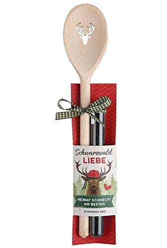 G.Handwerk Holz Kochlöffel Schwarzwald und schwarzes Salz Geschenk Heimatliebe Kochen von G.Handwerk