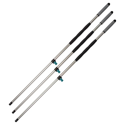 G.I.V. - Reinigungstechnik 3X Bodenwischer Teleskopstiel ausziehbar 96-180cm mit gummiertem Handgriff & fest klemmendem Verschluss - Rückenschonend Wischmopp - Verstellbarer Wischer Bodenreinigung von G.I.V. - Reinigungstechnik