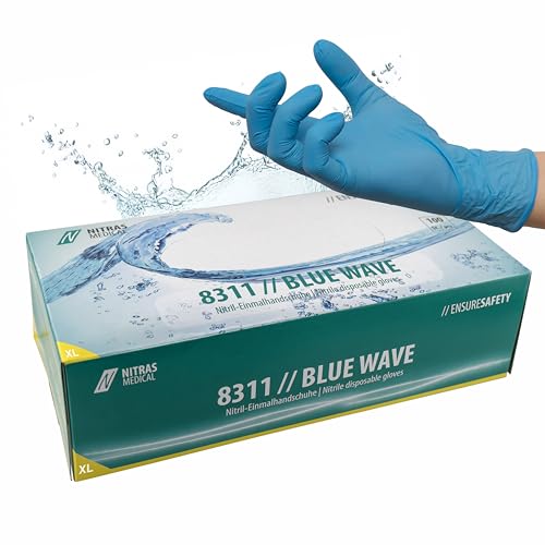 G.I.V. - Reinigungstechnik Nitril Einweghandschuhe 1x100 - Größe XL, Latexfreie & Puderfreie Nitrilhandschuhe - Chemikaliensicher, Hygienisch & reißfest - Einmalhandschuhe für Gewerbe & Heimgebrauch von G.I.V. - Reinigungstechnik