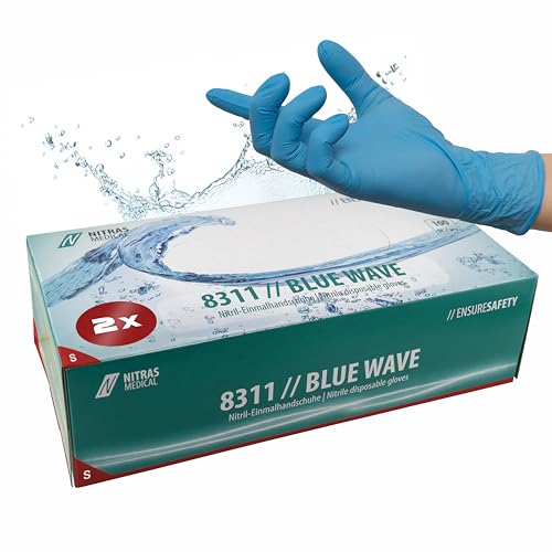 G.I.V. - Reinigungstechnik Nitril Einweghandschuhe 2x100 - Größe S, Latexfreie & Puderfreie Nitrilhandschuhe - Chemikaliensicher, Hygienisch & reißfest - Einmalhandschuhe für Gewerbe & Heimgebrauch von G.I.V. - Reinigungstechnik
