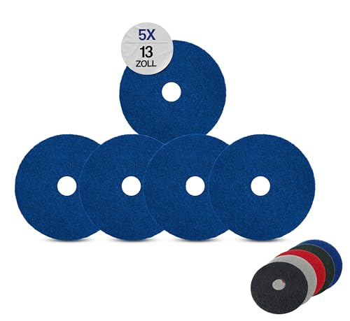 G.I.V. - Reinigungstechnik Superpads Maschinenpads aus Polyester 23-25mm - Reinigungspads für Trocken- & Nassanwendung - Hohe Reinigungsleistung für verschiedene Bodenarten (13 Zoll, Blau, 5er Set) von G.I.V. - Reinigungstechnik